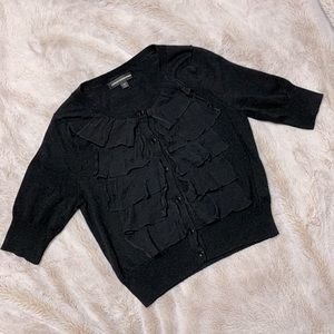 Express cardigan with silk ruffles